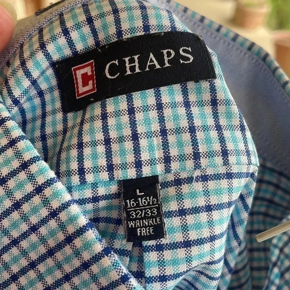 Chaps Blue Plaid Button Down Oxford Shirt - Picture 10 of 11